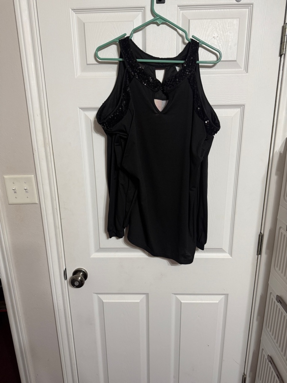 Source Unknown Black Cold-Shoulder Top with Rainbow Flame Print - Picture 3 of 3